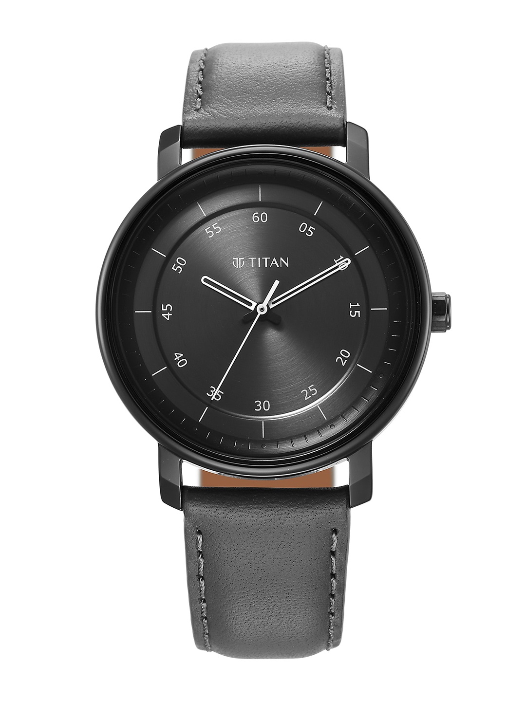 

Titan Men Brass Dial & Leather Straps Analogue Watch 1884NL01, Black