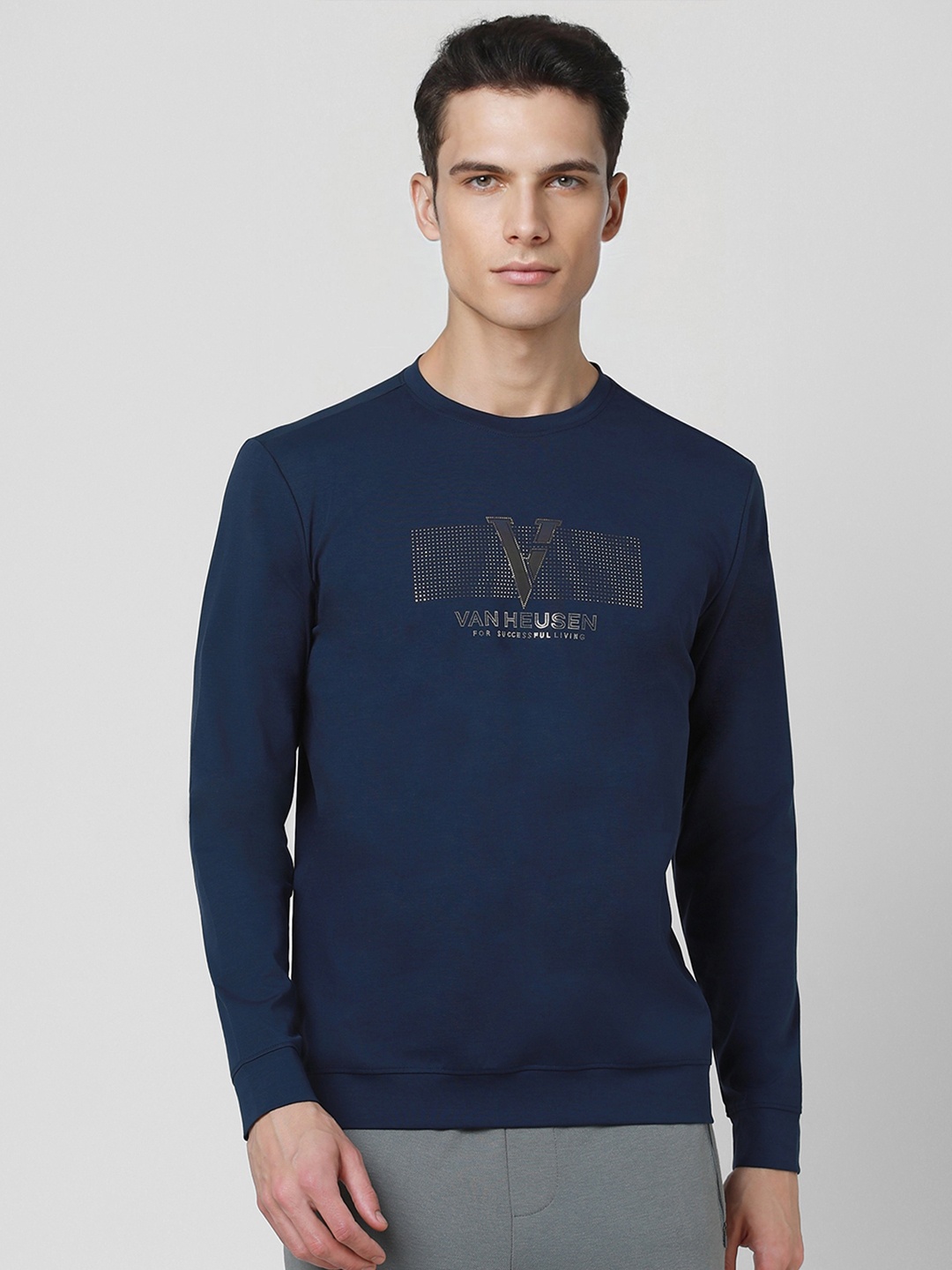 

Van Heusen Flex Typography Printed Sweatshirt, Navy blue