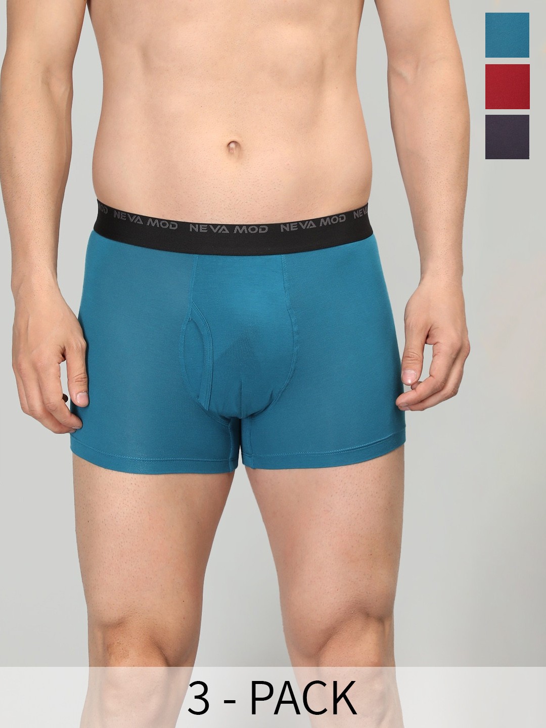 

NEVA Pack Of 3 Stretchable Trunks-MD300-MTSt, Teal