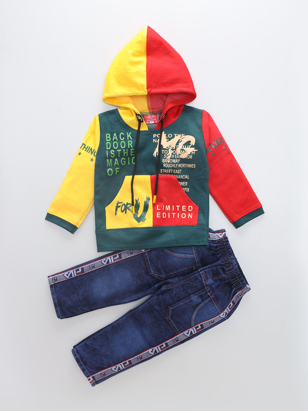 

BAESD Boys Colourblocked T-shirt With Trousers, Blue