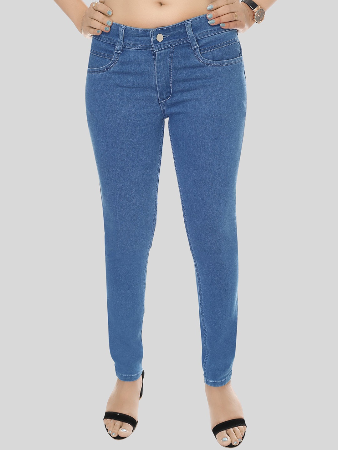

BAESD Women Super Skinny Fit Stretchable Cotton Jeans, Blue