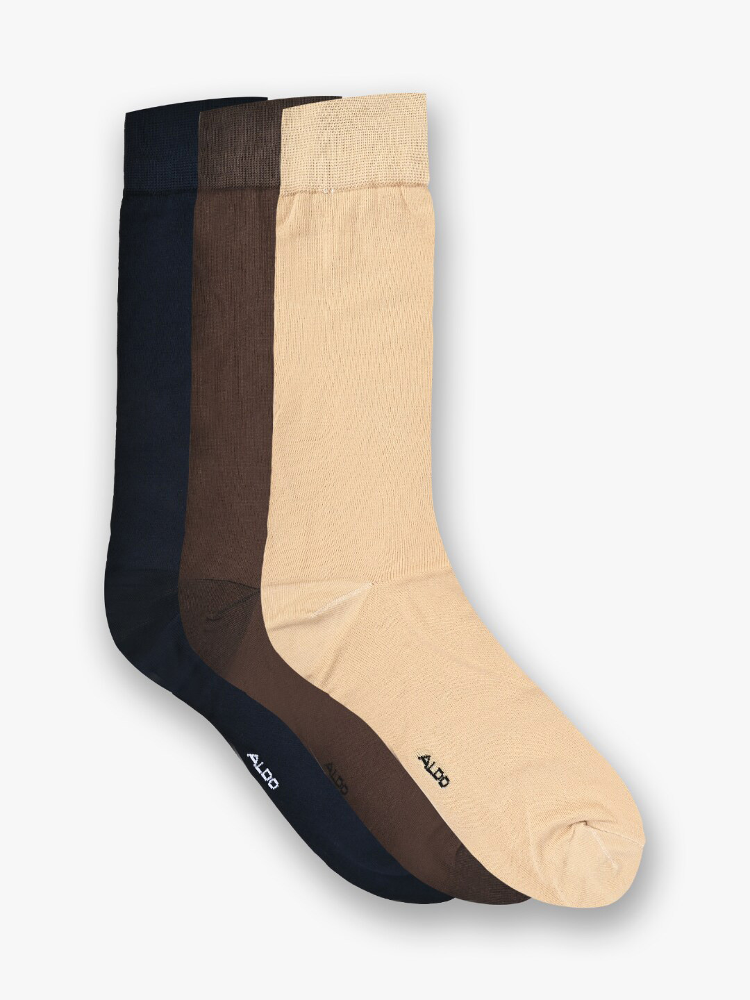 

ALDO Men Pack Of 3 Cotton Calf-Length Socks, Black