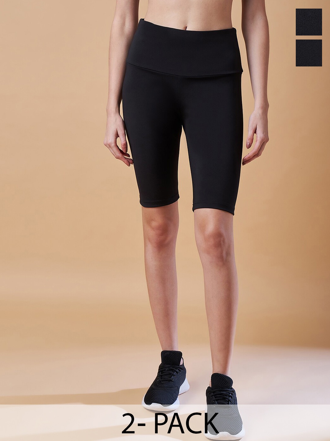 COLOR CAPITAL Above Knee Length Tights, Black