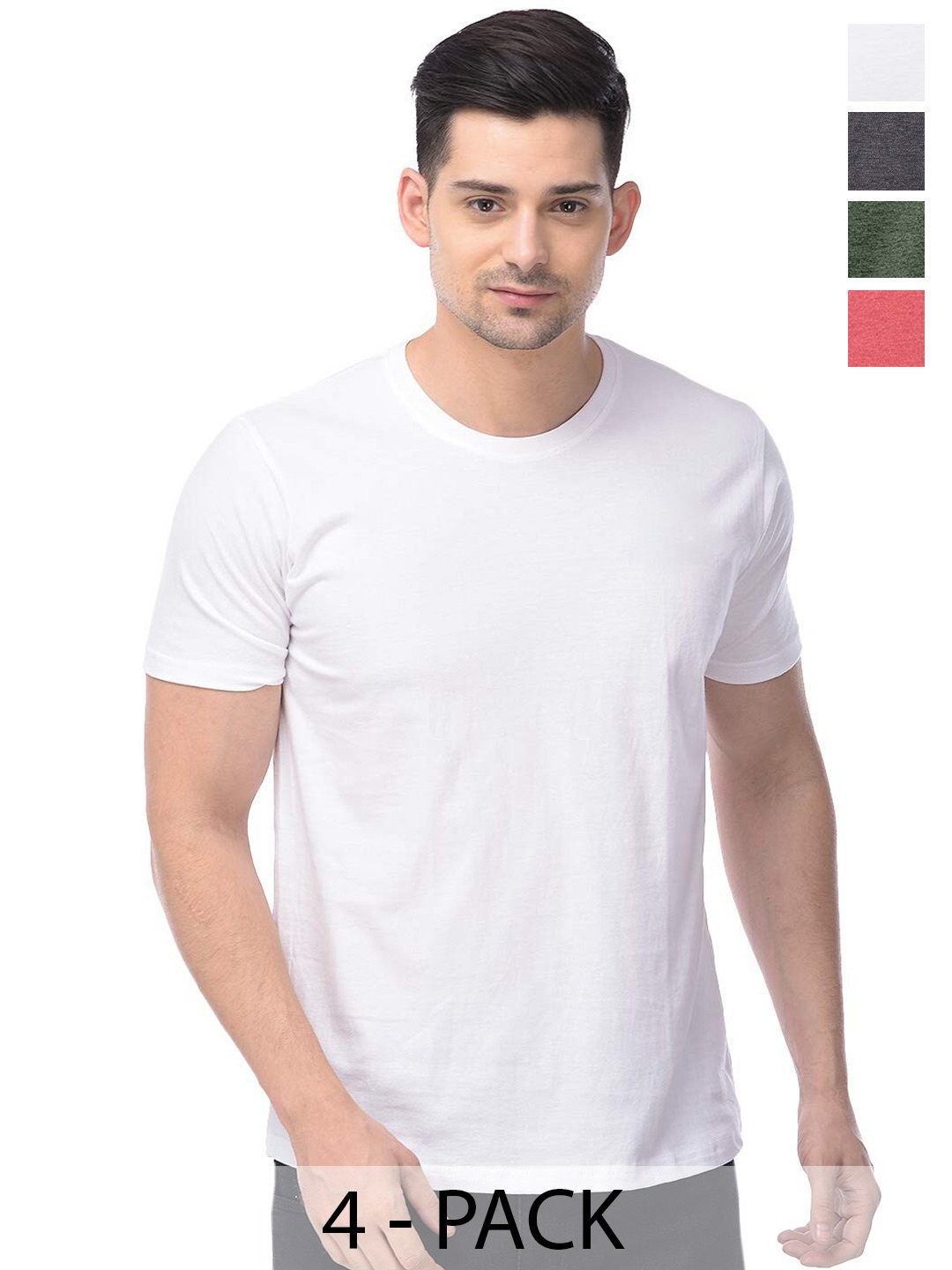 

COLOR CAPITAL Pack Of 4 Cotton T-shirt, Multi