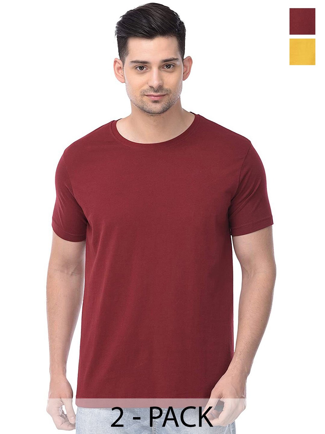 

COLOR CAPITAL Pack Of 2 Cotton T Shirts, Red