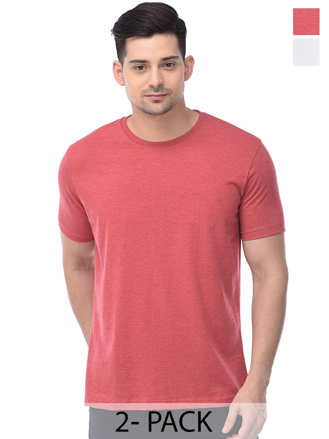 

COLOR CAPITAL Pack Of 2 Cotton T-Shirt, Pink