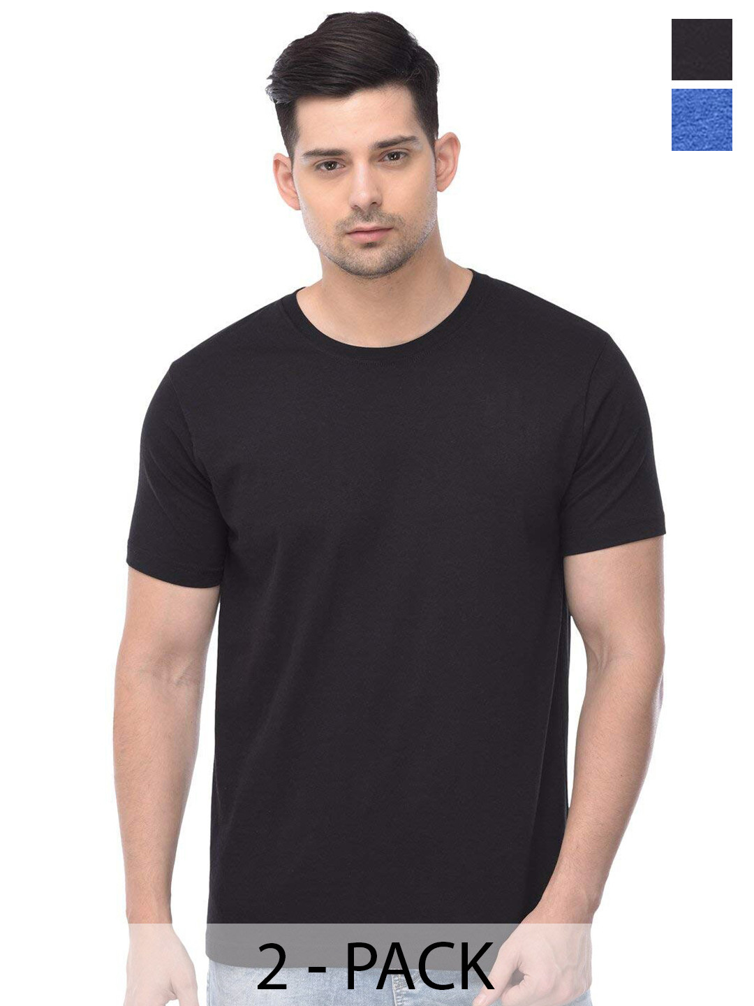 

COLOR CAPITAL Pack Of 2 Cotton T-shirt, Black
