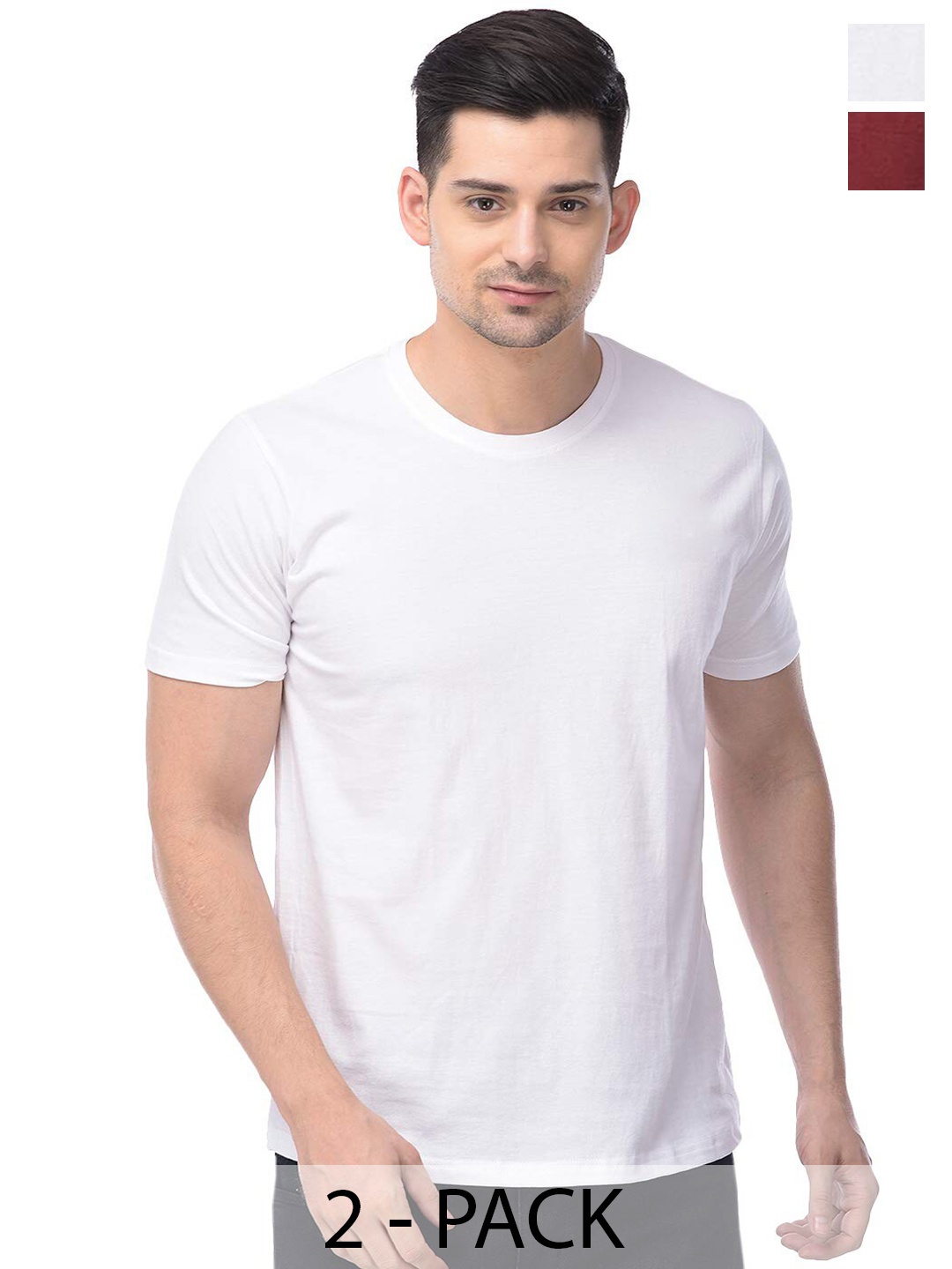 

COLOR CAPITAL Unisex Pack Of 2 Cotton T-shirt, White