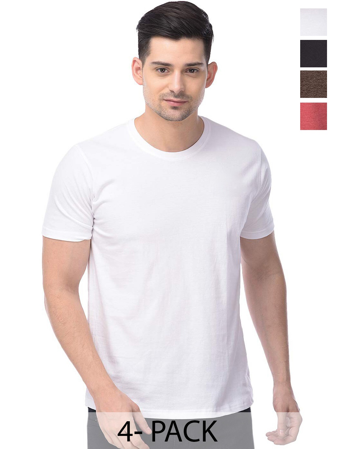 

COLOR CAPITAL Pack Of 4 Cotton T Shirts, White