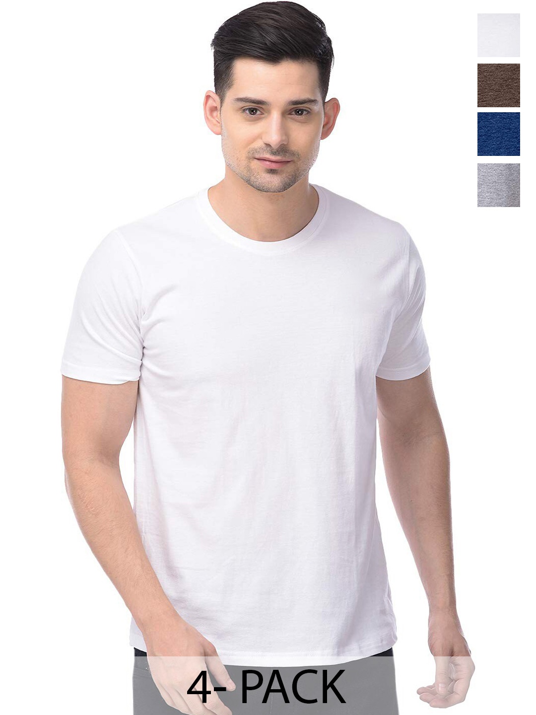 

COLOR CAPITAL Unisex Pack Of 4 Cotton T-Shirt, White