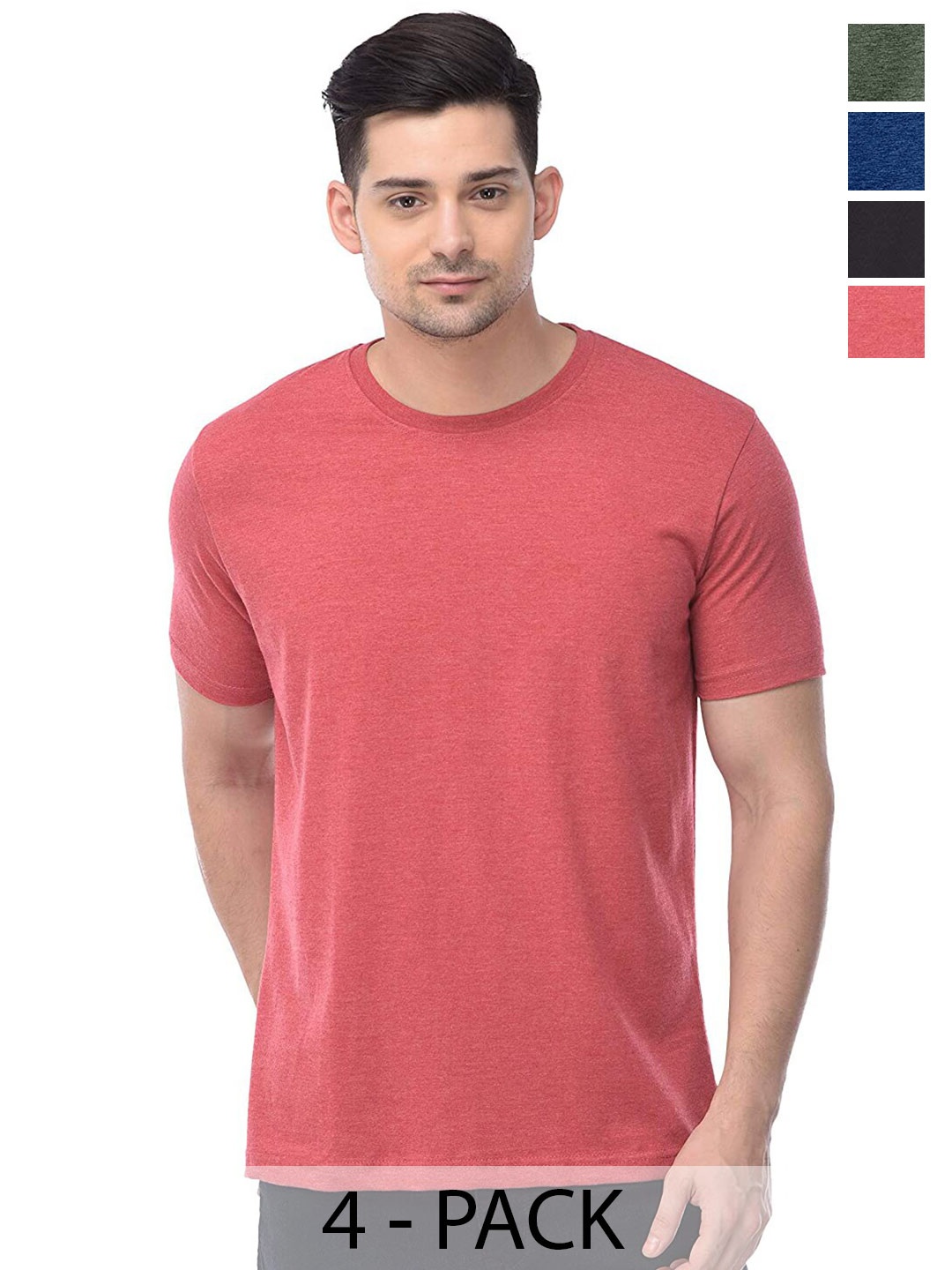 COLOR CAPITAL Unisex Pack Of 4 Cotton T-shirt, Grey
