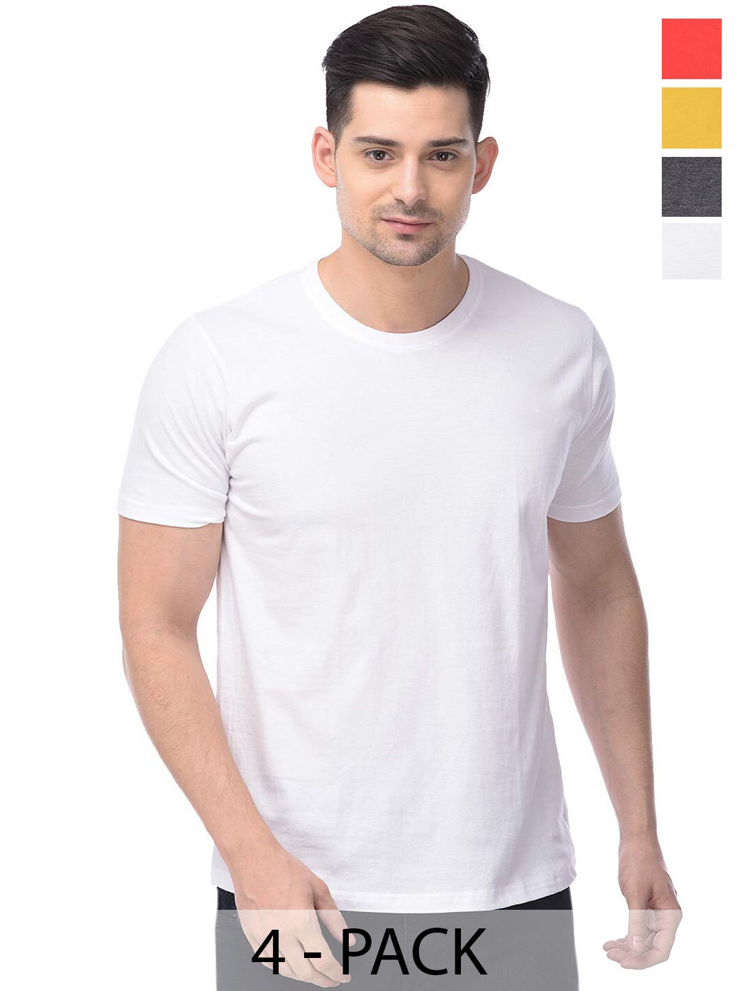 

COLOR CAPITAL Pack of 4 Unisex Cotton T-shirt, Orange