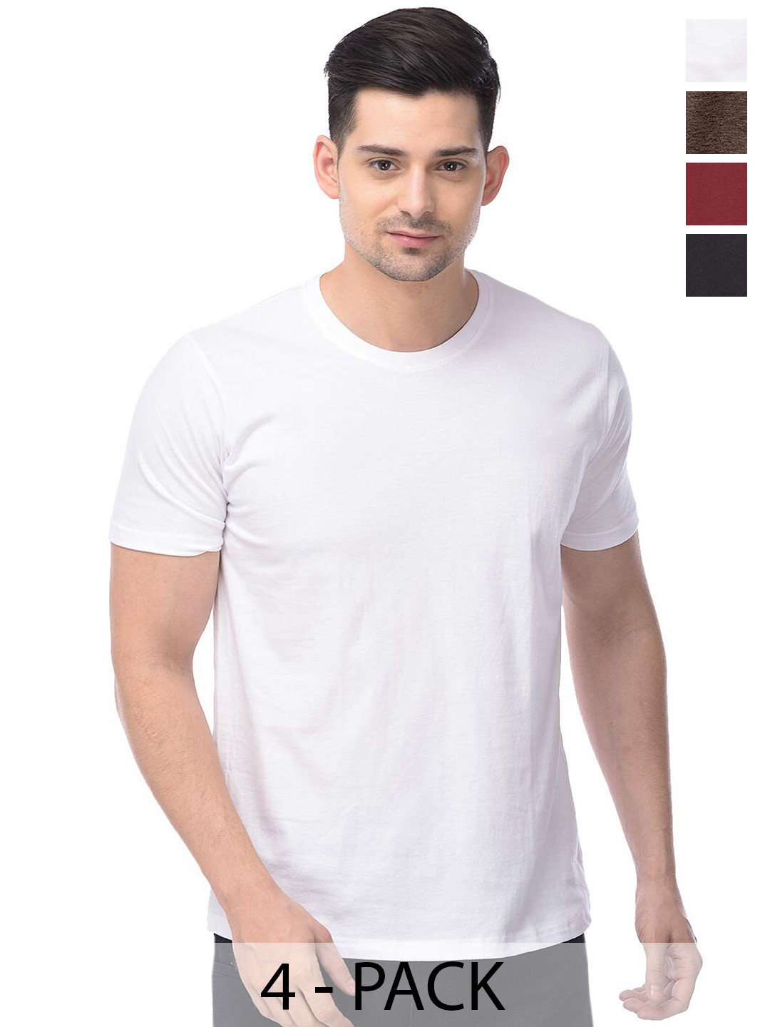 

COLOR CAPITAL Unisex Pack Of 4 Cotton T-Shirt, White
