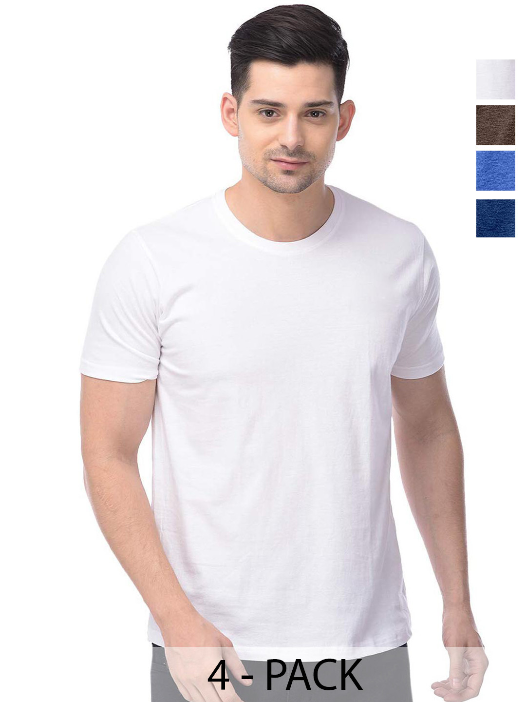 

COLOR CAPITAL Pack Of 4 Cotton T-shirt, White