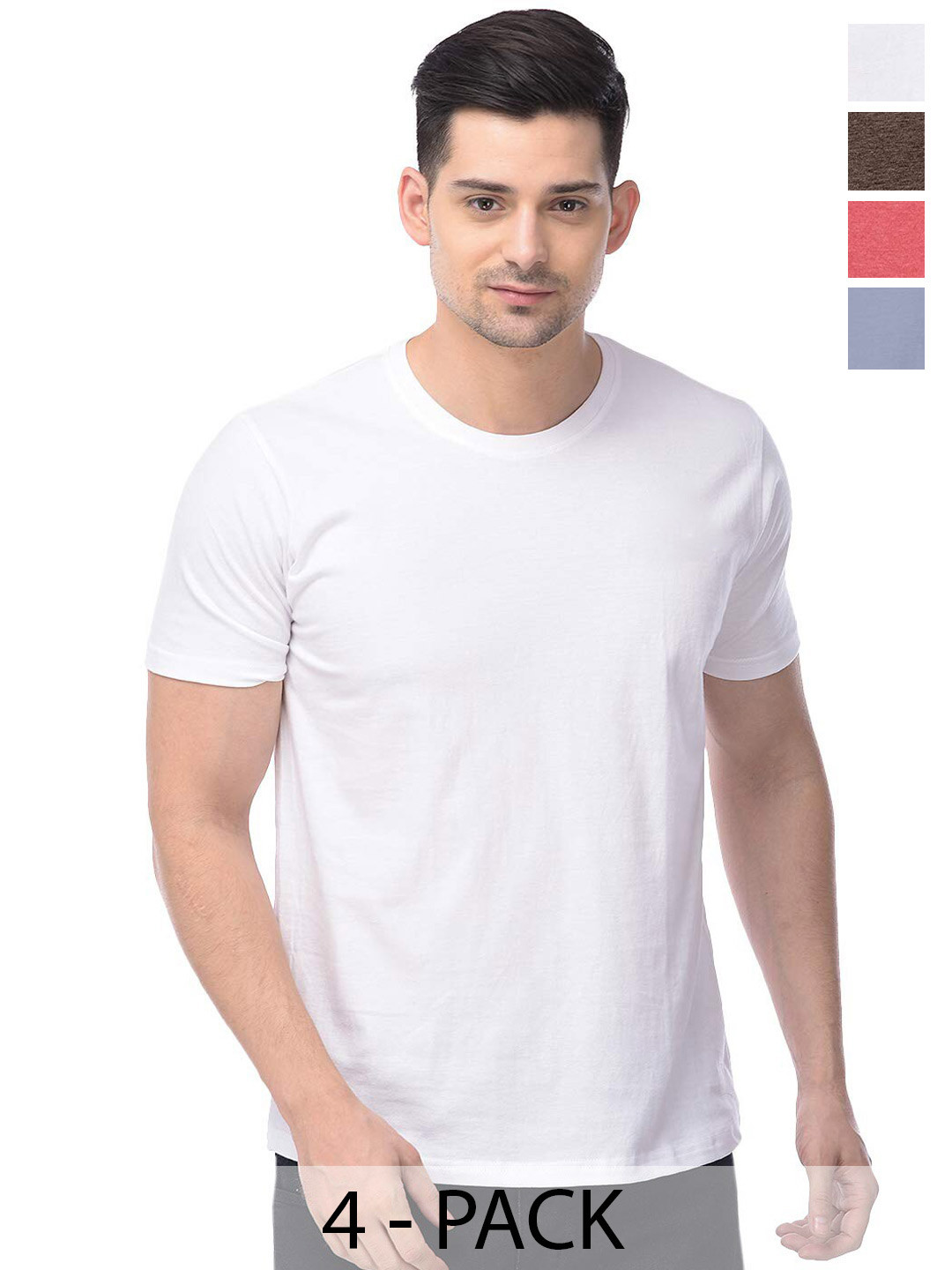

COLOR CAPITAL Unisex Pack Of 4 Cotton T-shirts, White