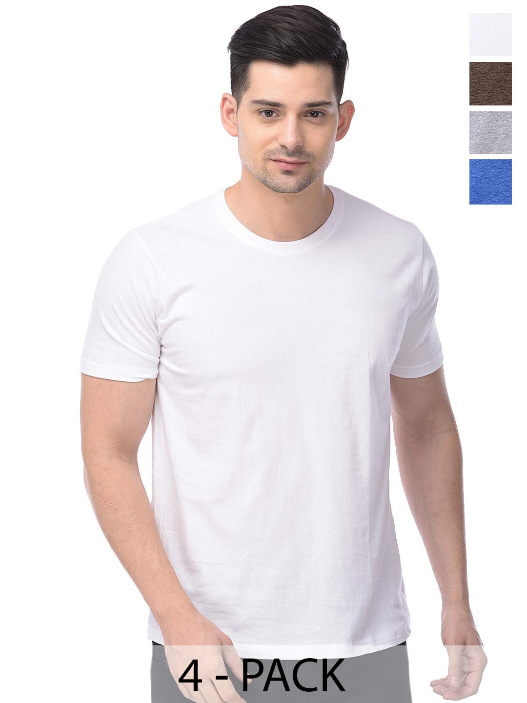 

COLOR CAPITAL Pack Of 4 Cotton T-Shirt, White