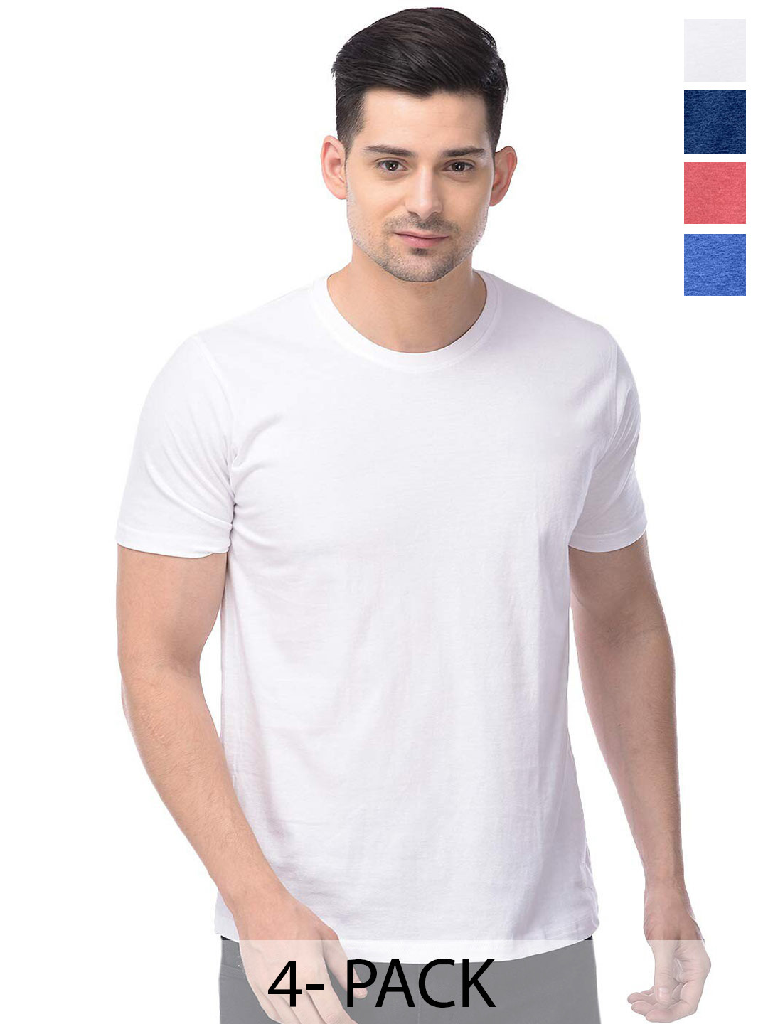 

COLOR CAPITAL Pack Of 4 Cotton T Shirts, White