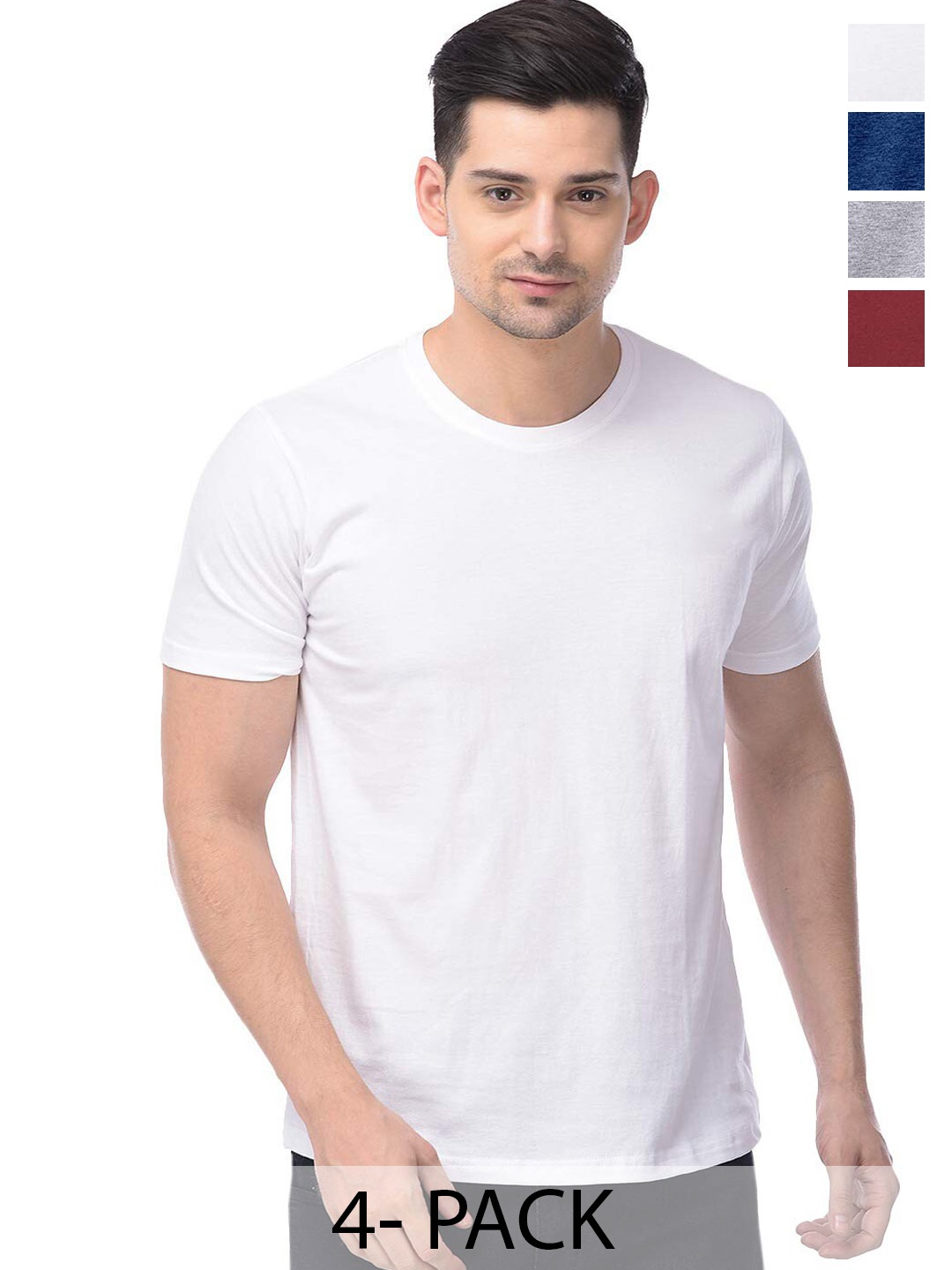 

COLOR CAPITAL Pack Of 4 Cotton T Shirts, White