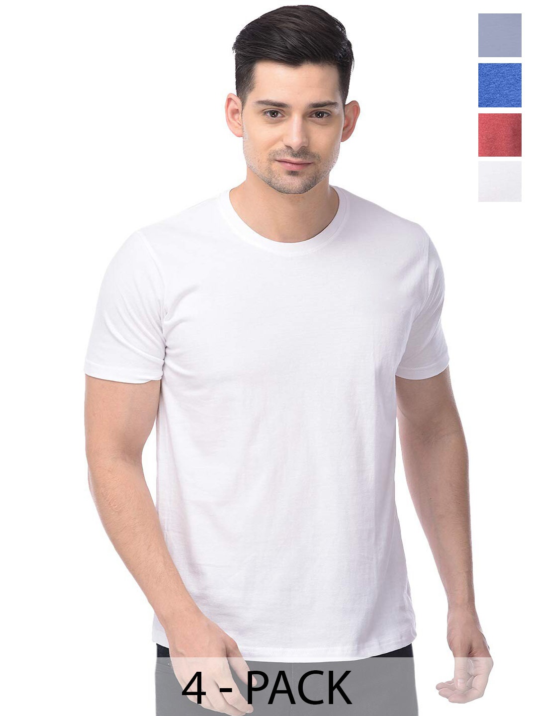 

COLOR CAPITAL Pack Of 4 Cotton T-shirt, White