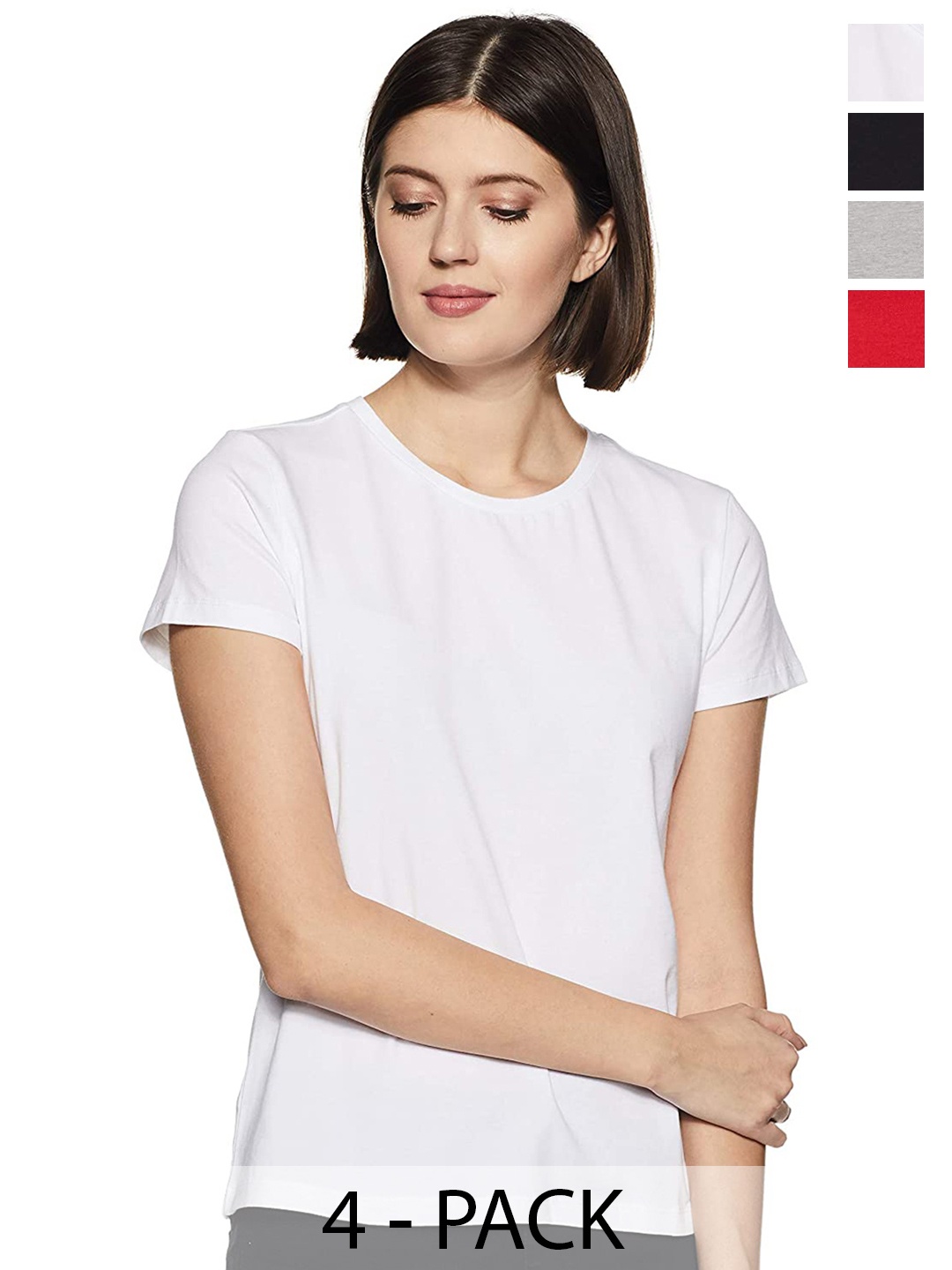 

COLOR CAPITAL Pack Of 4 Cotton T-shirts, White