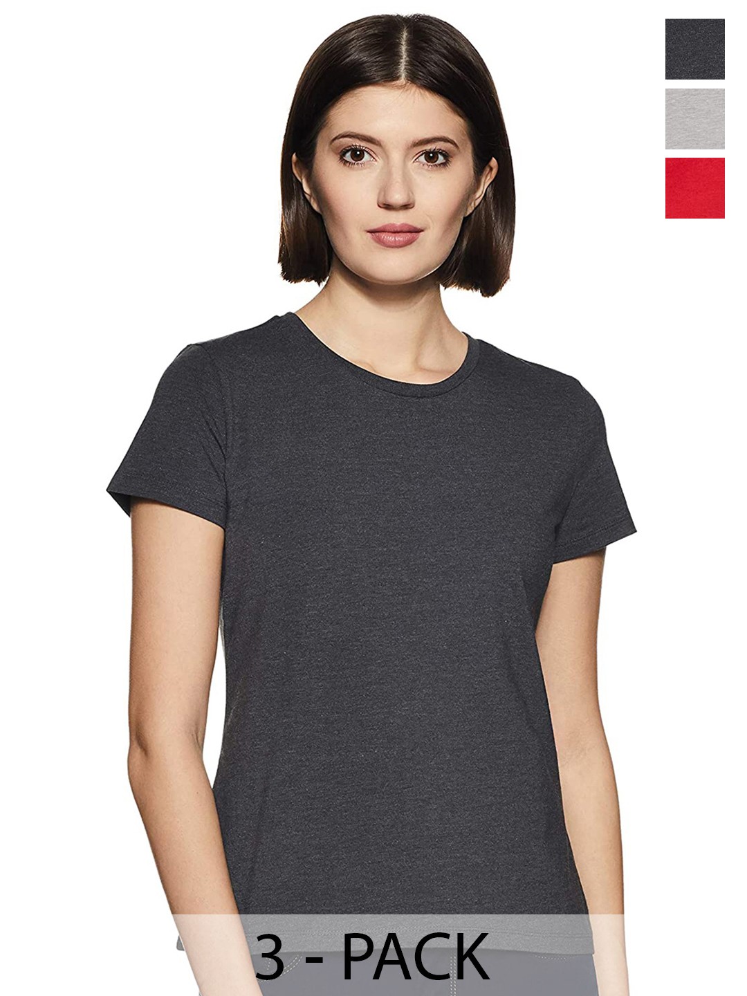 

COLOR CAPITAL Pack Of 3 Cotton T-shirts, Black