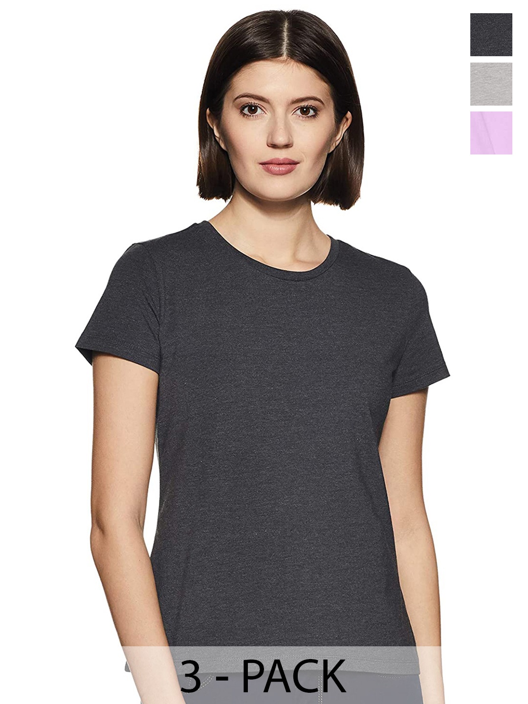 

COLOR CAPITAL Pack Of 3 Cotton Regular T-shirts, Grey