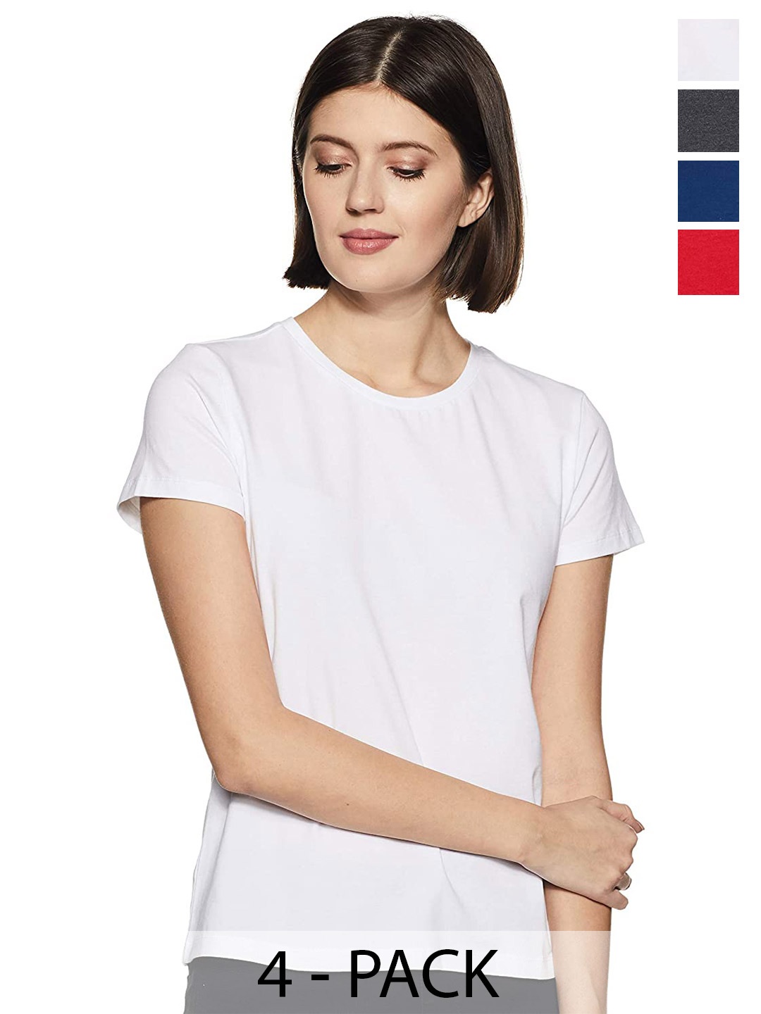 

COLOR CAPITAL Pack Of 4 Cotton T-Shirt, White