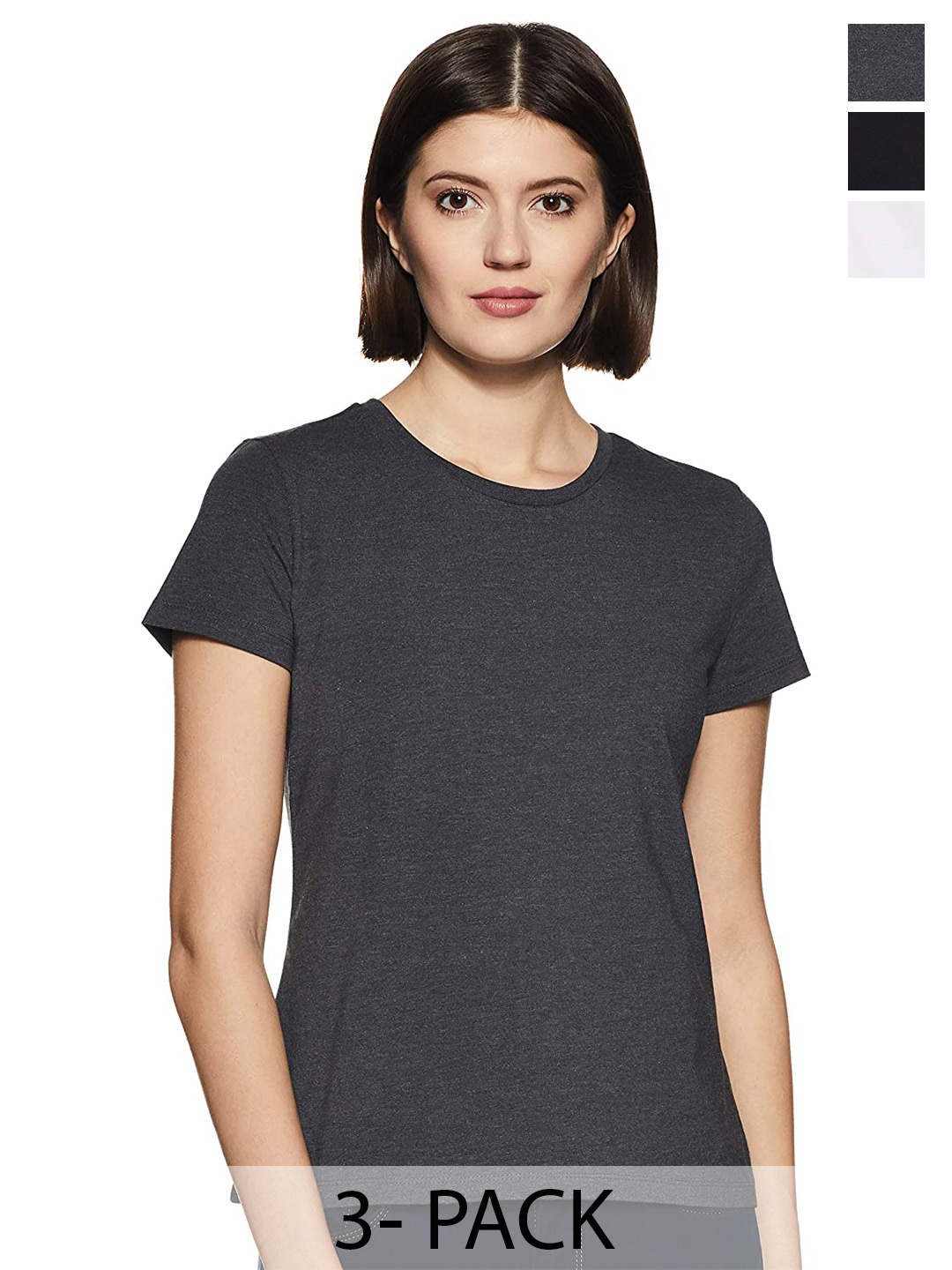 

COLOR CAPITAL Pack Of 3 Cotton T-Shirt, Black