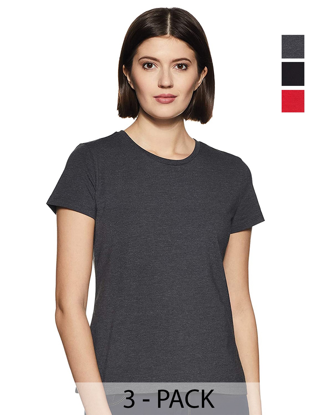 

COLOR CAPITAL Pack Of 3 Cotton Regular T-shirts, Black