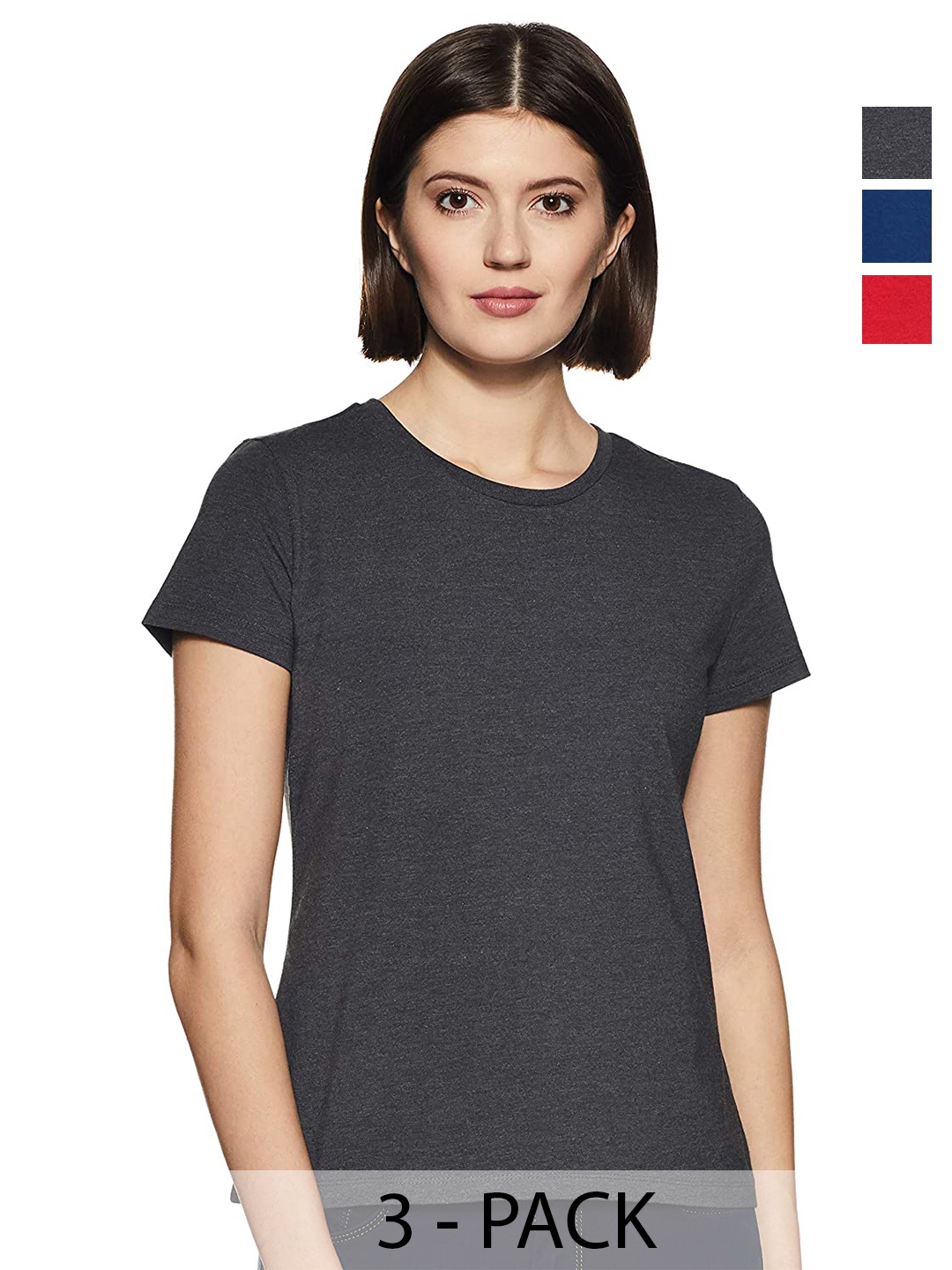 

COLOR CAPITAL Pack Of 3 Cotton T Shirts, Grey