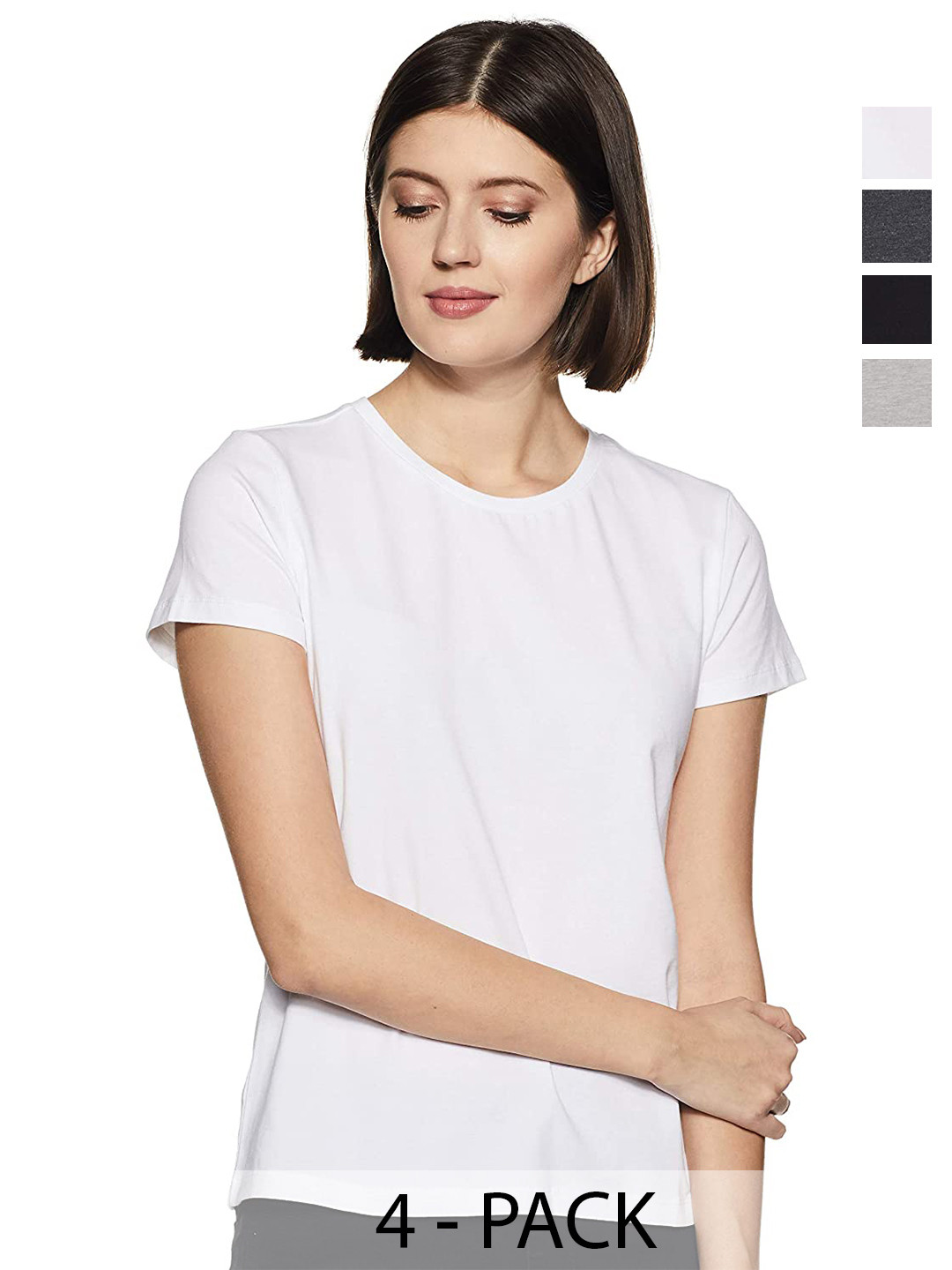 

COLOR CAPITAL Pack Of 4 Cotton T Shirts, White