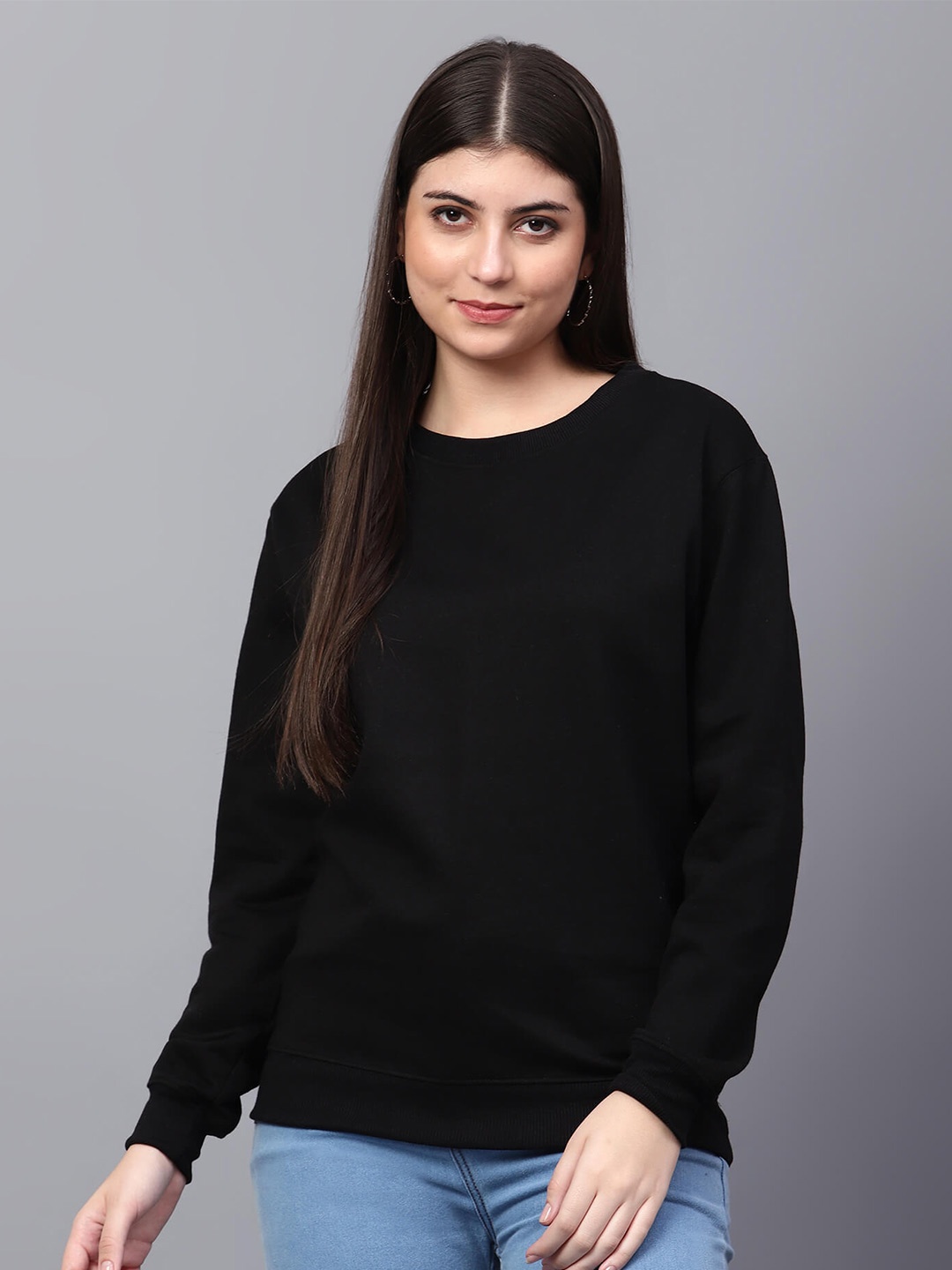 

TABADTOD Women Black Sweatshirt