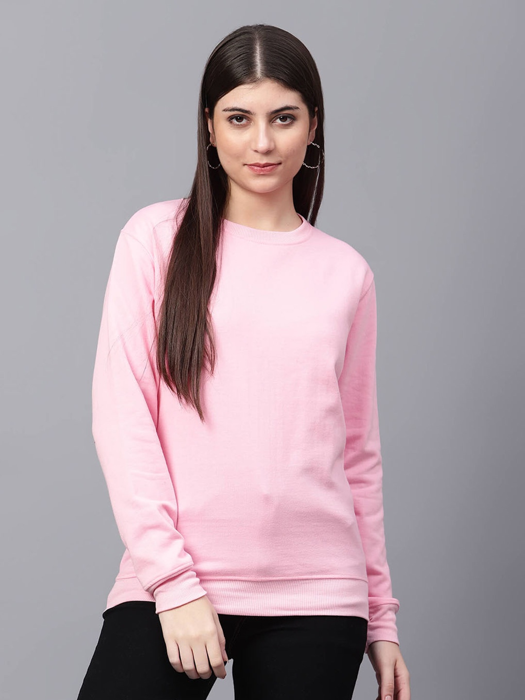 

TABADTOD Women Pink Sweatshirt