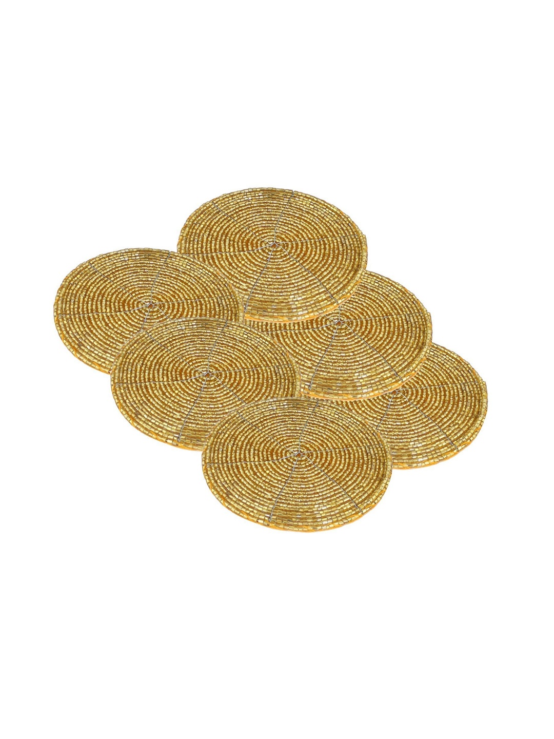 

PRISHA INDIA CRAFT Gold-Toned 6 Pieces Beaded Coasters