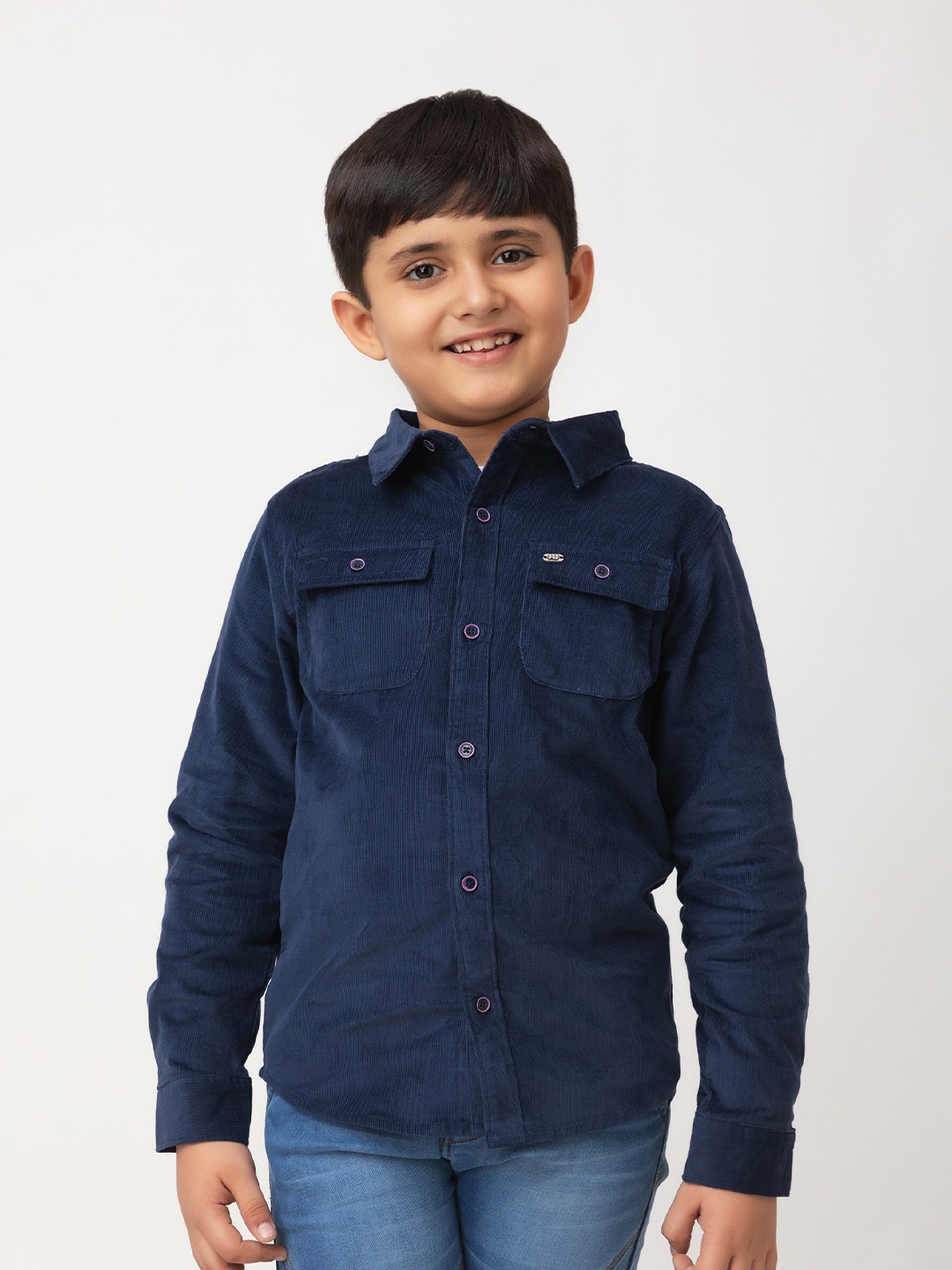 

Purple United Kids Boys Corduroy Casual Shirt, Navy blue