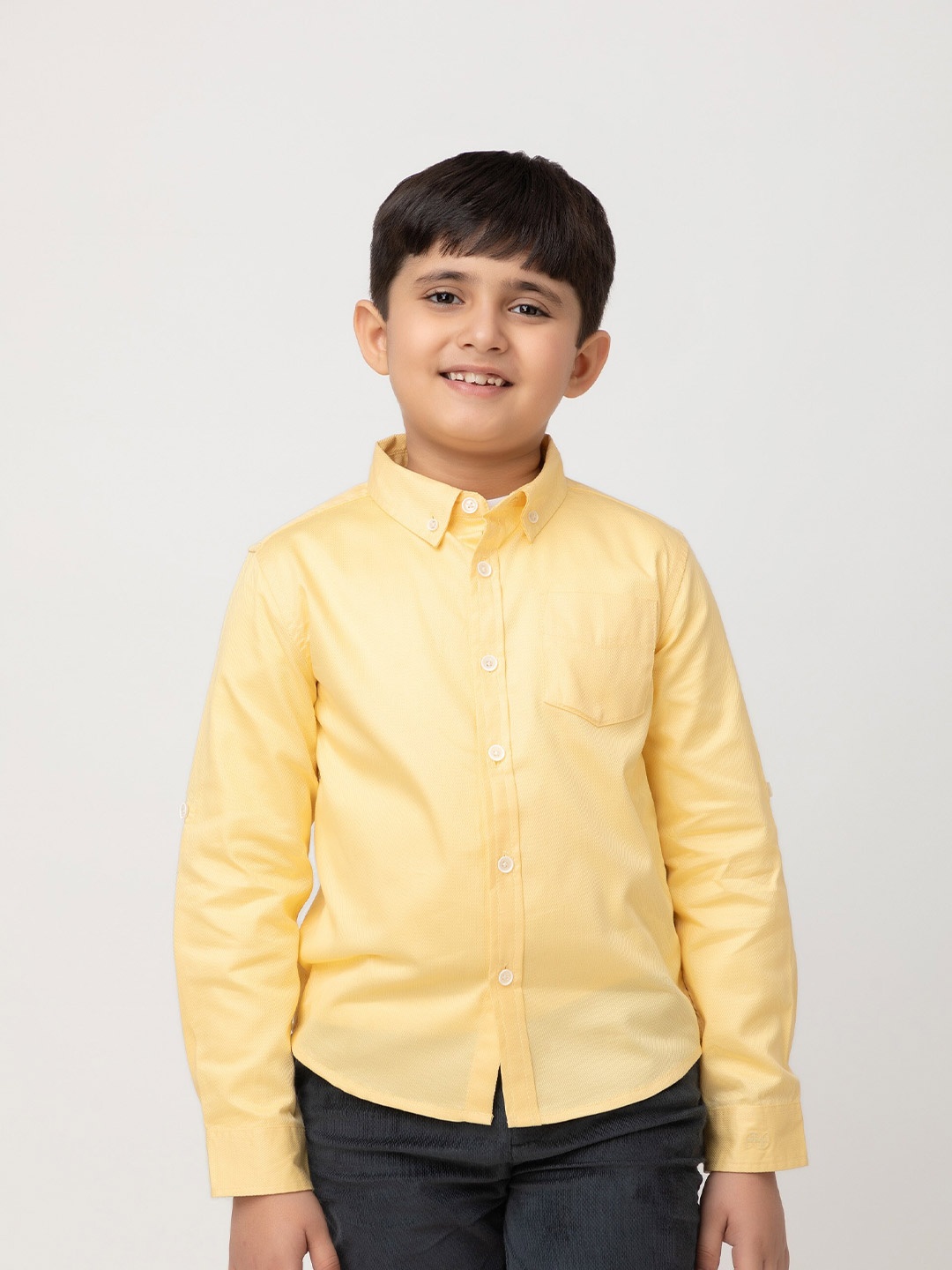 

Purple United Kids Boys Button-Down Collar Long Sleeves Cotton Casual Shirt, Yellow