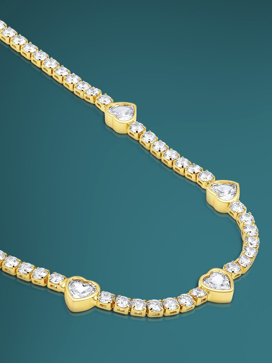 

Peora Gold-Plated Cubic Zirconia-Studded Necklace