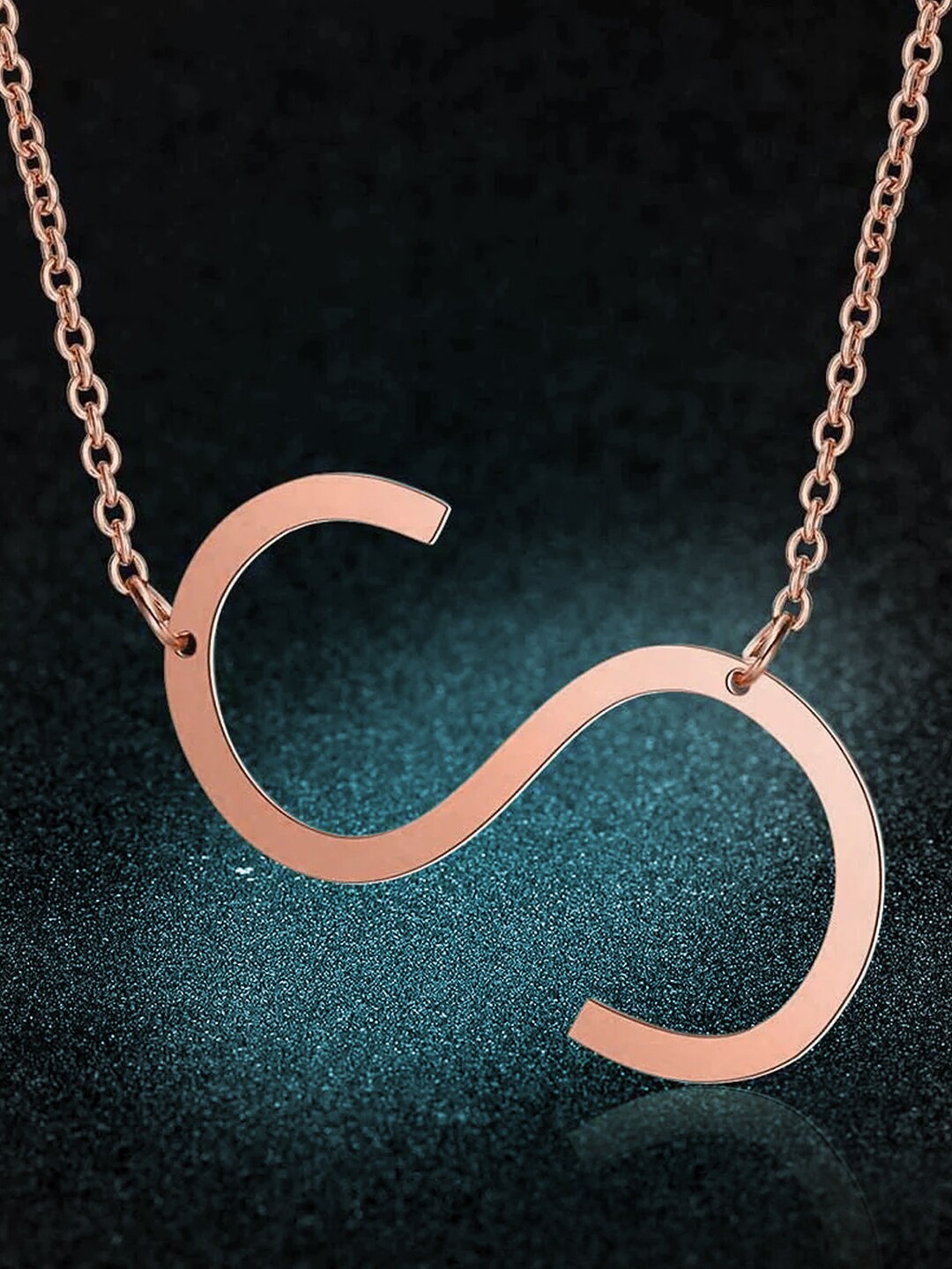 

Peora Rose Gold-Plated S Alphabet Shape Minimal Pendant Necklace