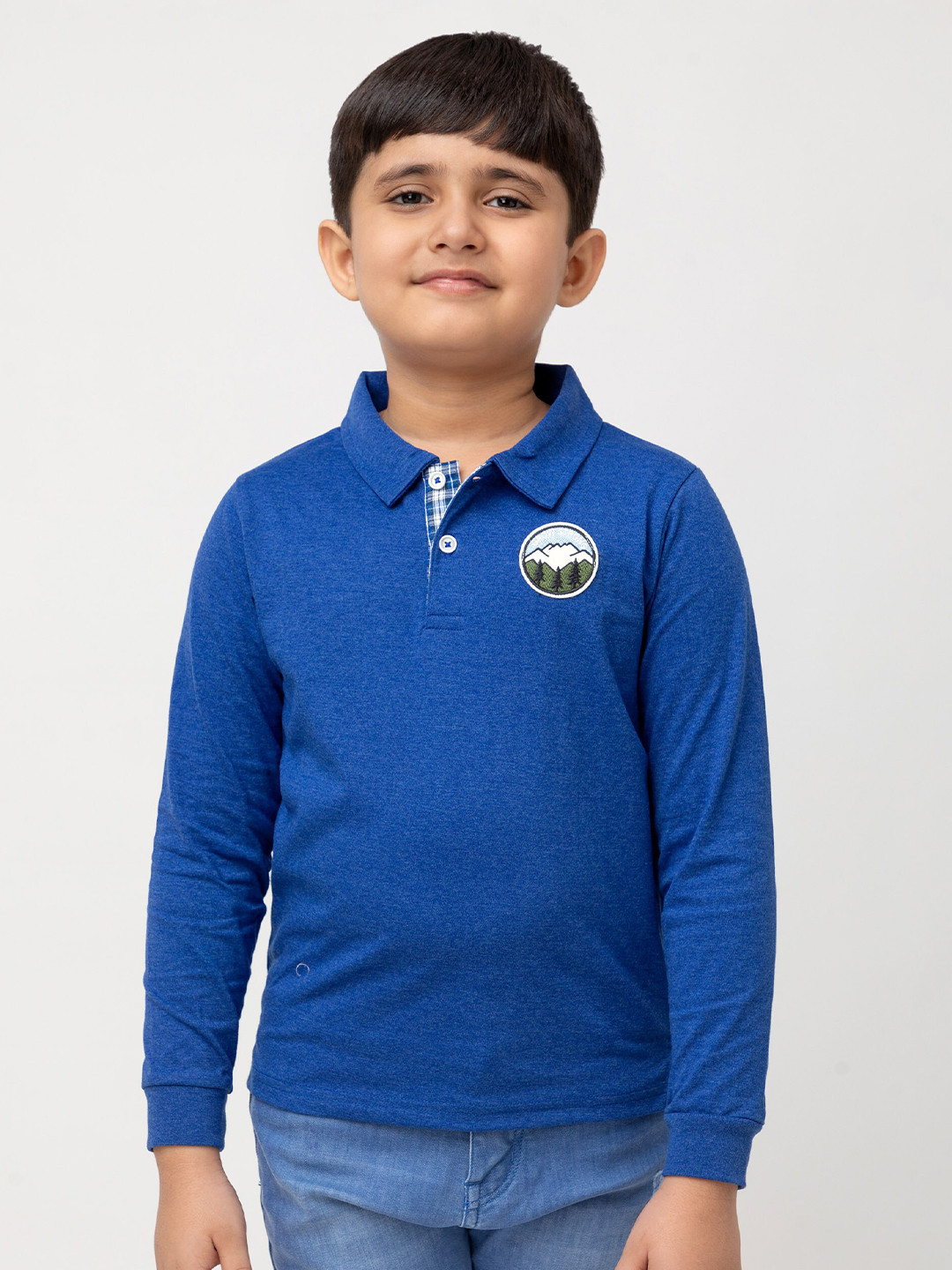 

Purple United Kids Boys Polo Collar Long Sleeves Cotton T-shirt, Navy blue