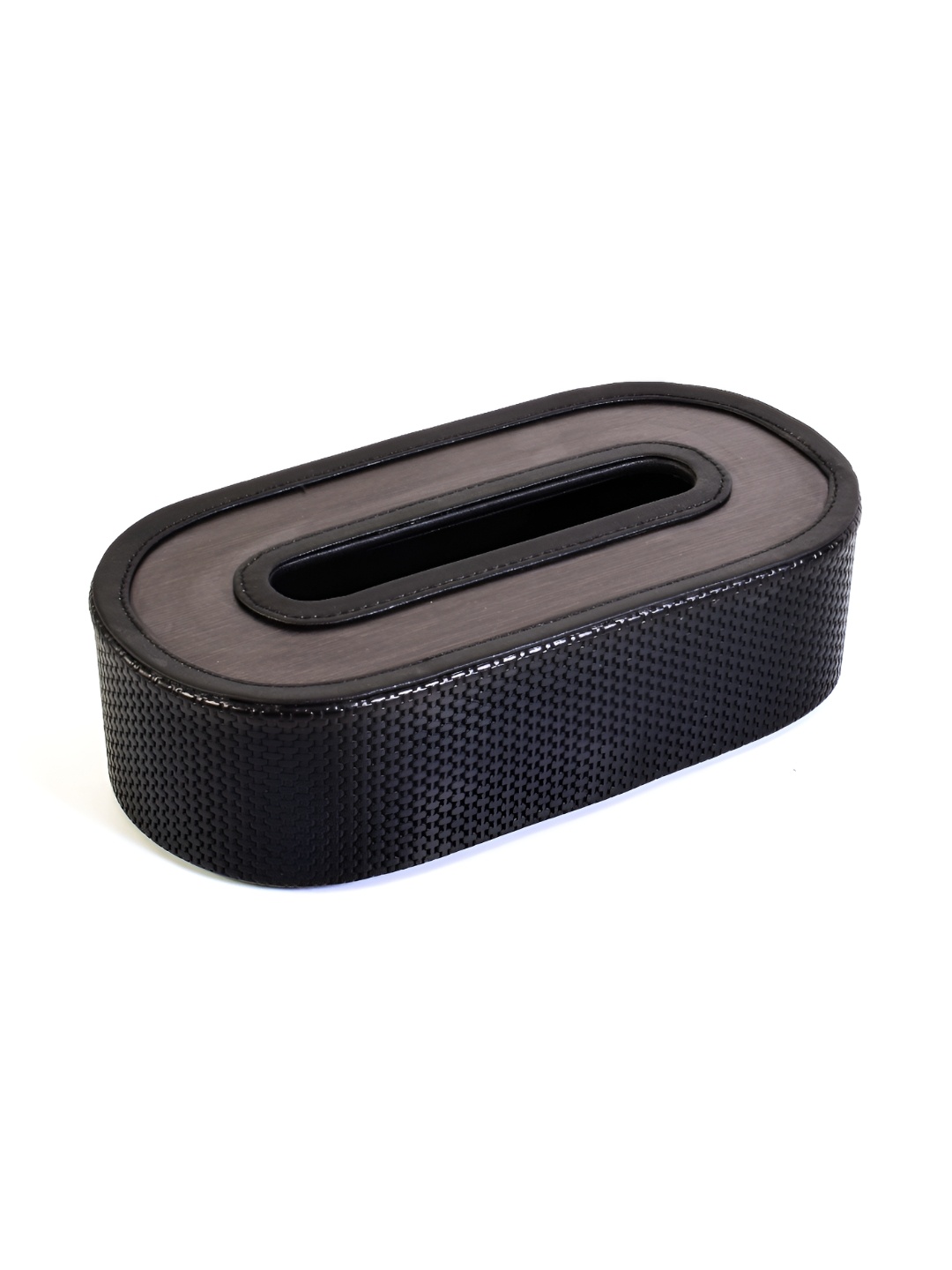 

ICHKAN Capsule Black Textured Vegan Leather Tissue Holder