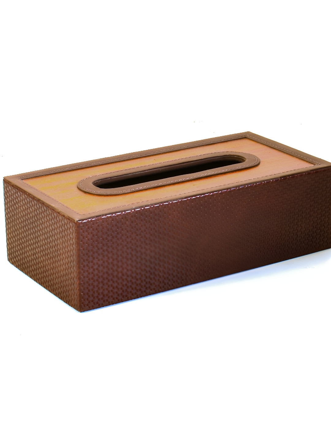 

ICHKAN Brown Textured Vegan Leather Tissue Holder