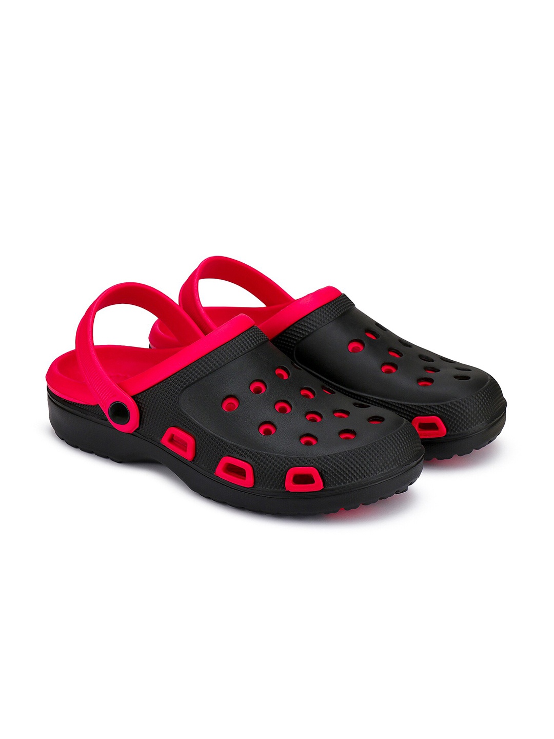 

BERSACHE Men Colourblocked Lightweight Clogs, Black