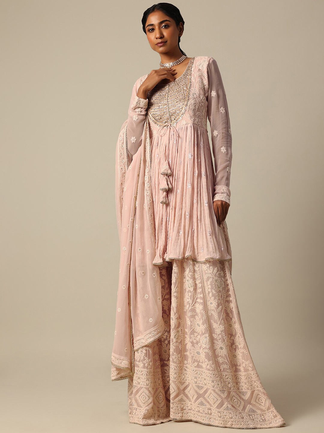 

KALKI Fashion Women Pink Embroidered With Dupatta