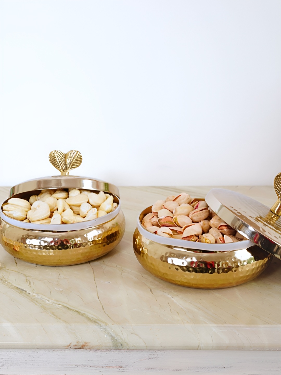 

BEHOMA Gold-Toned 2 Pieces Metal Food Container With Lids