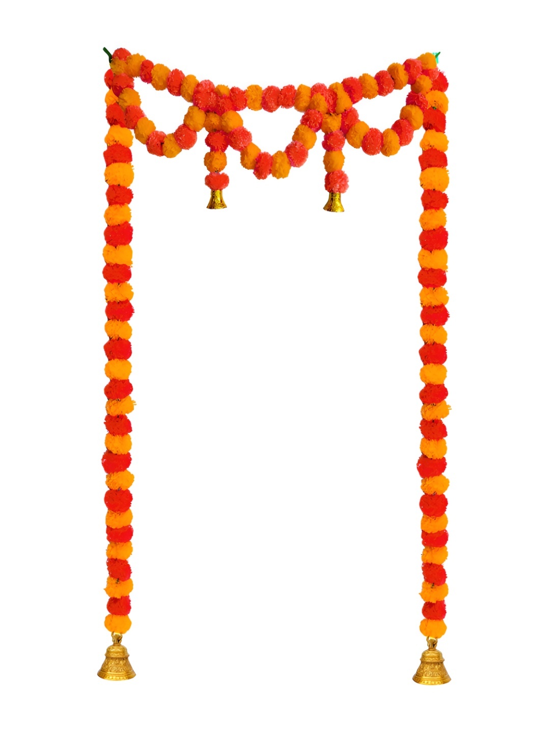 

iHandikart Orange & Yellow Hanging Marigold Artificial Flower