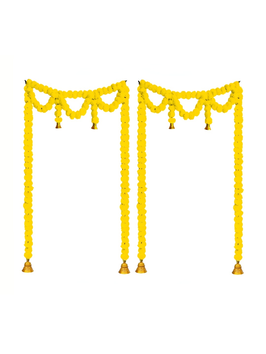 

iHandikart Yellow & Gold-Tone 2 Pieces Hanging Marigold Artificial Flower