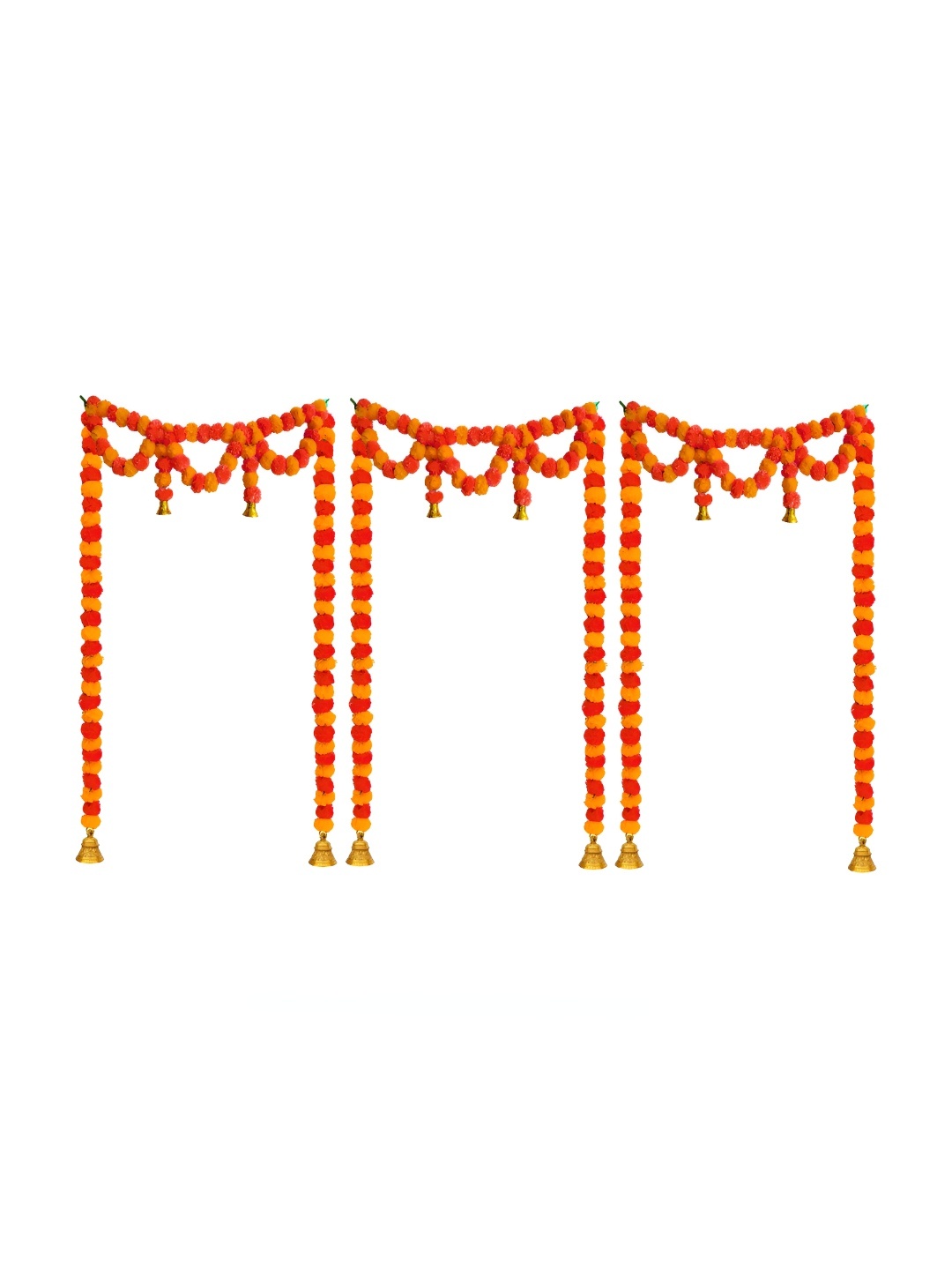 

iHandikart Orange 3 Pieces Hanging Marigold Artificial Flowers