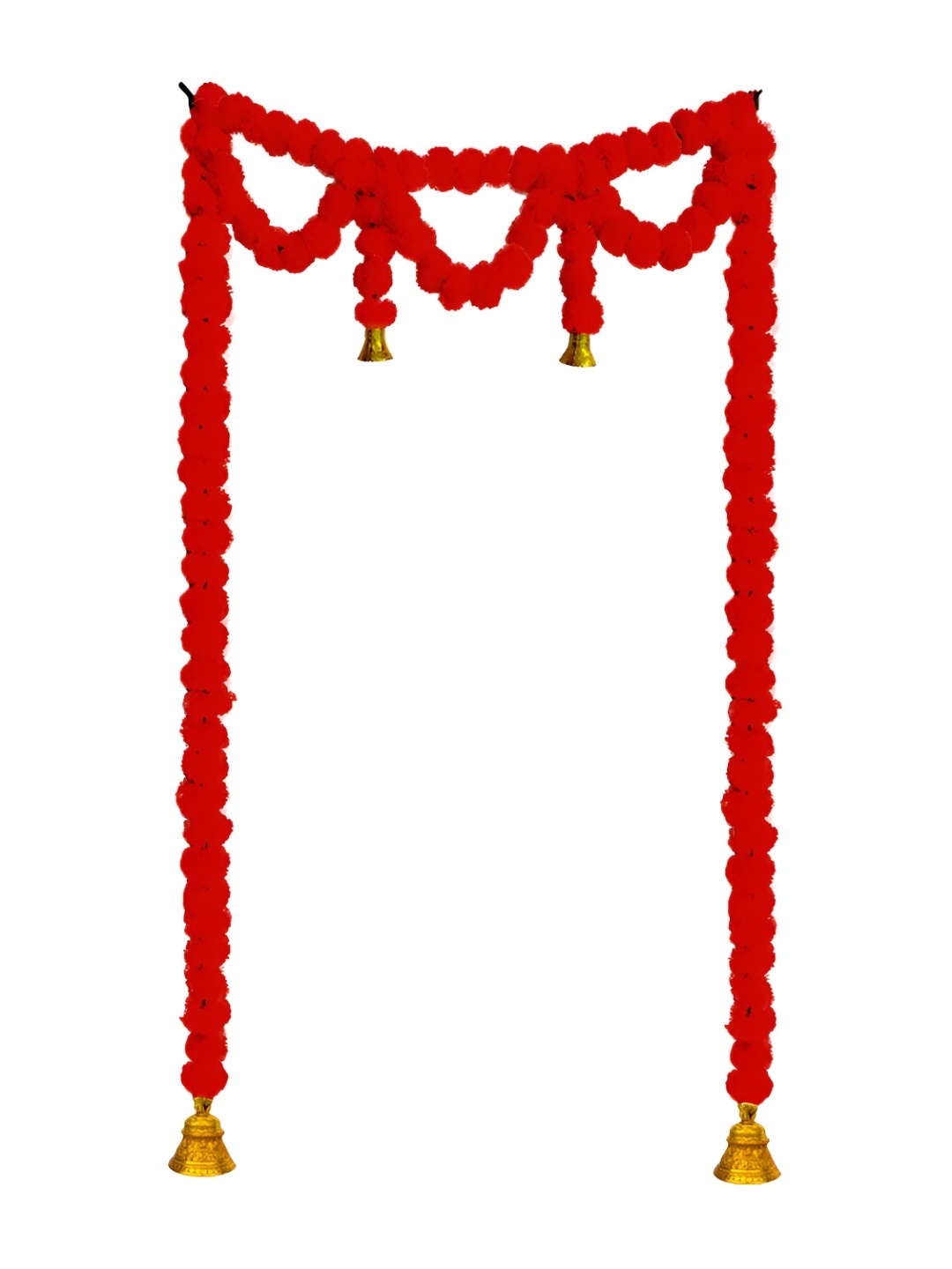 

iHandikart Red & Gold-Tone Hanging Marigold Artificial Flower