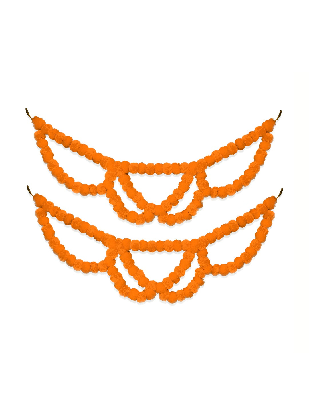 

iHandikart Orange Coloured 2 Pieces Hanging Marigold Artificial Flower