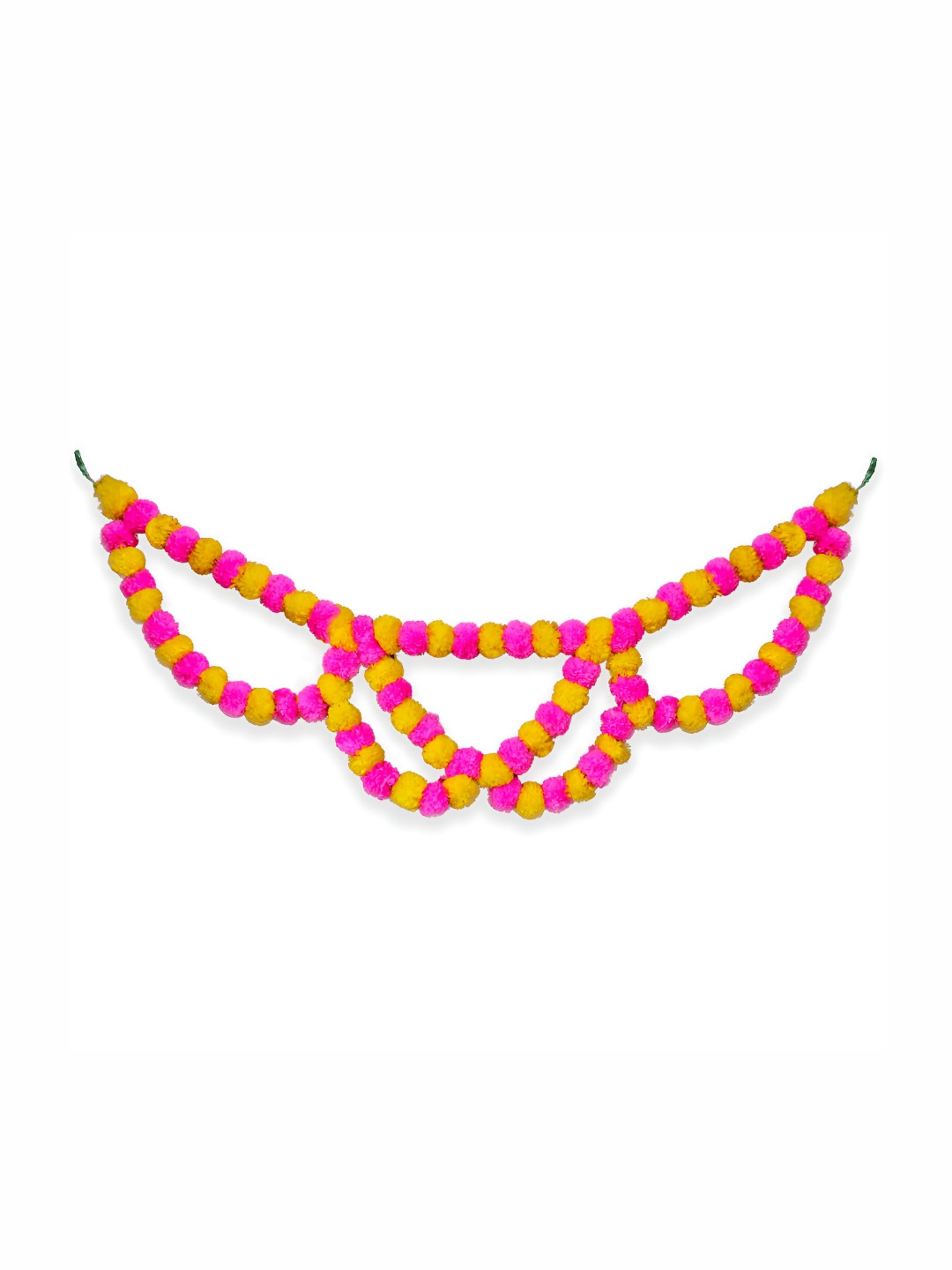 

iHandikart Pink & Yellow Hanging Marigold Artificial Flower